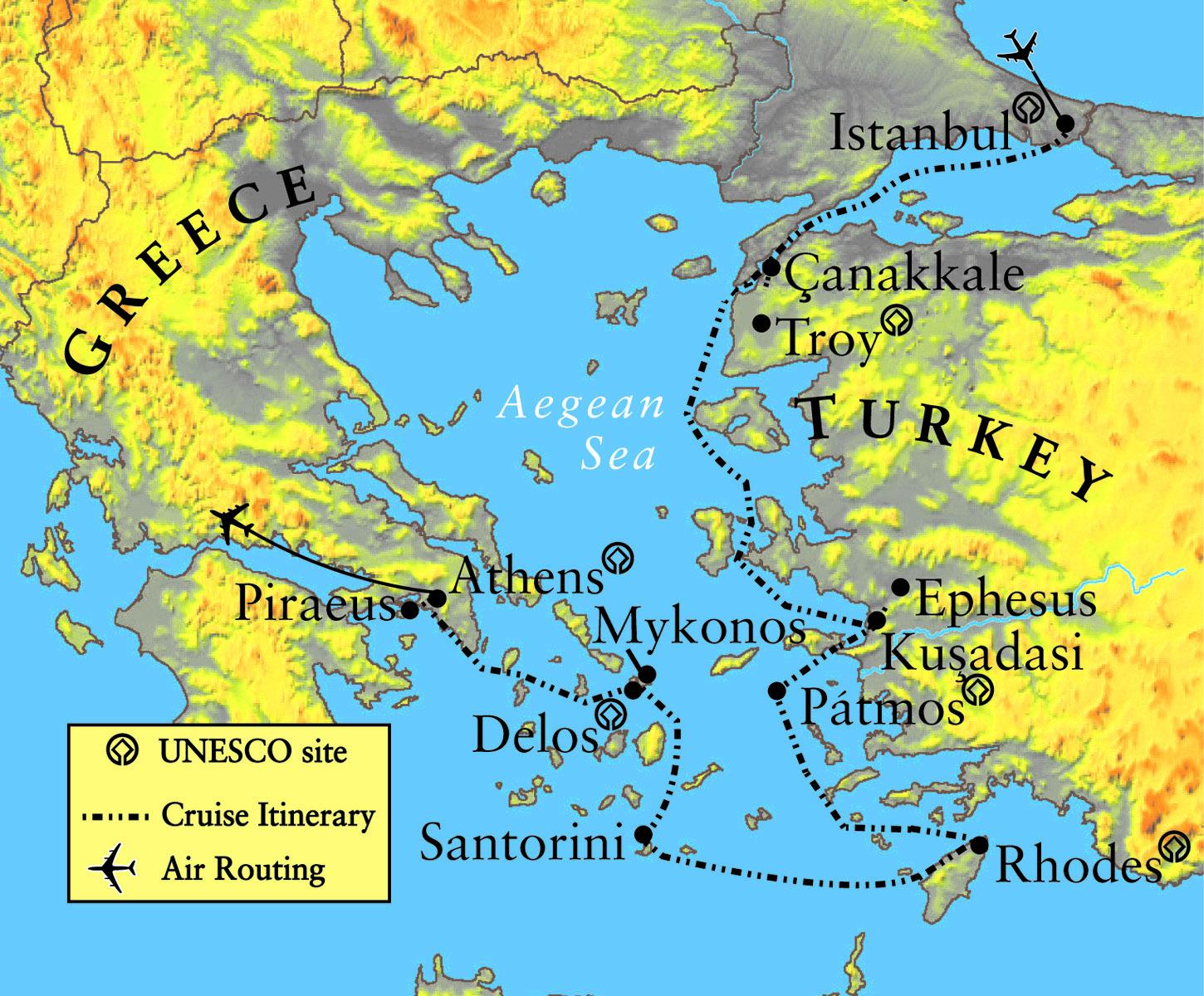 Greece and Troy map - Map of Troy and Greece (Southern Europe - Europe)
