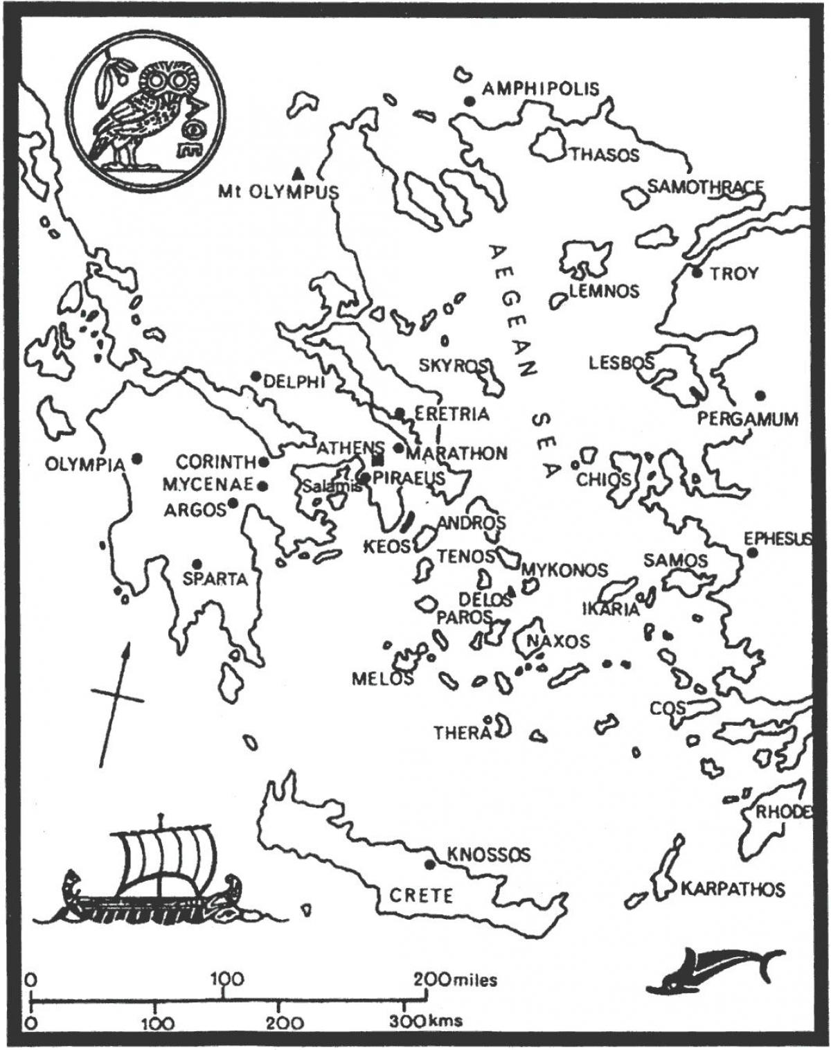 map of ancient Greece worksheet