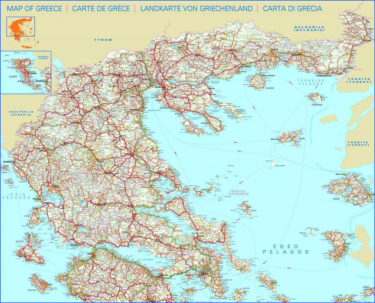 road map of Greece