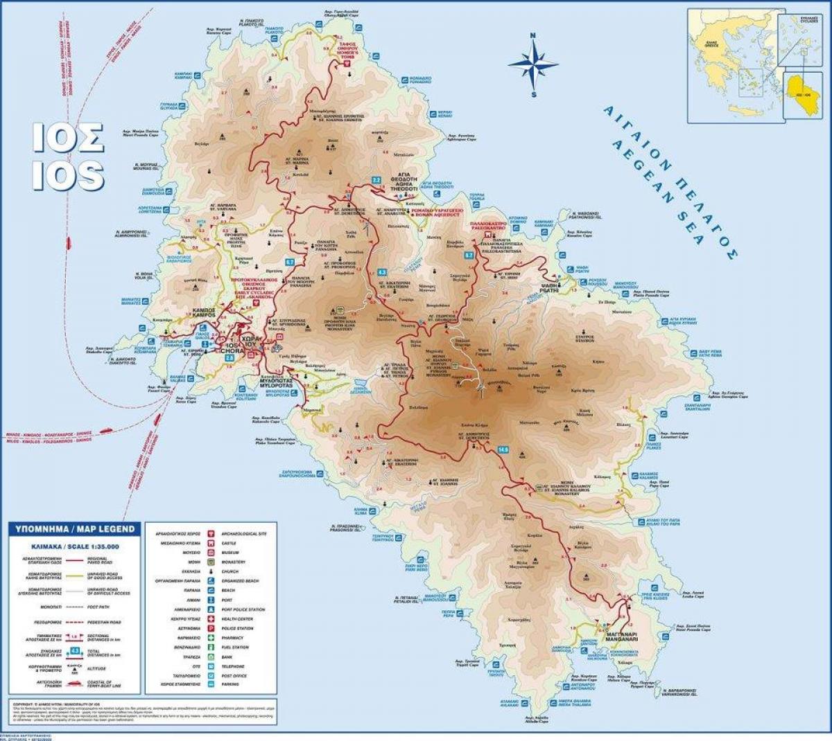 map of ios Greece