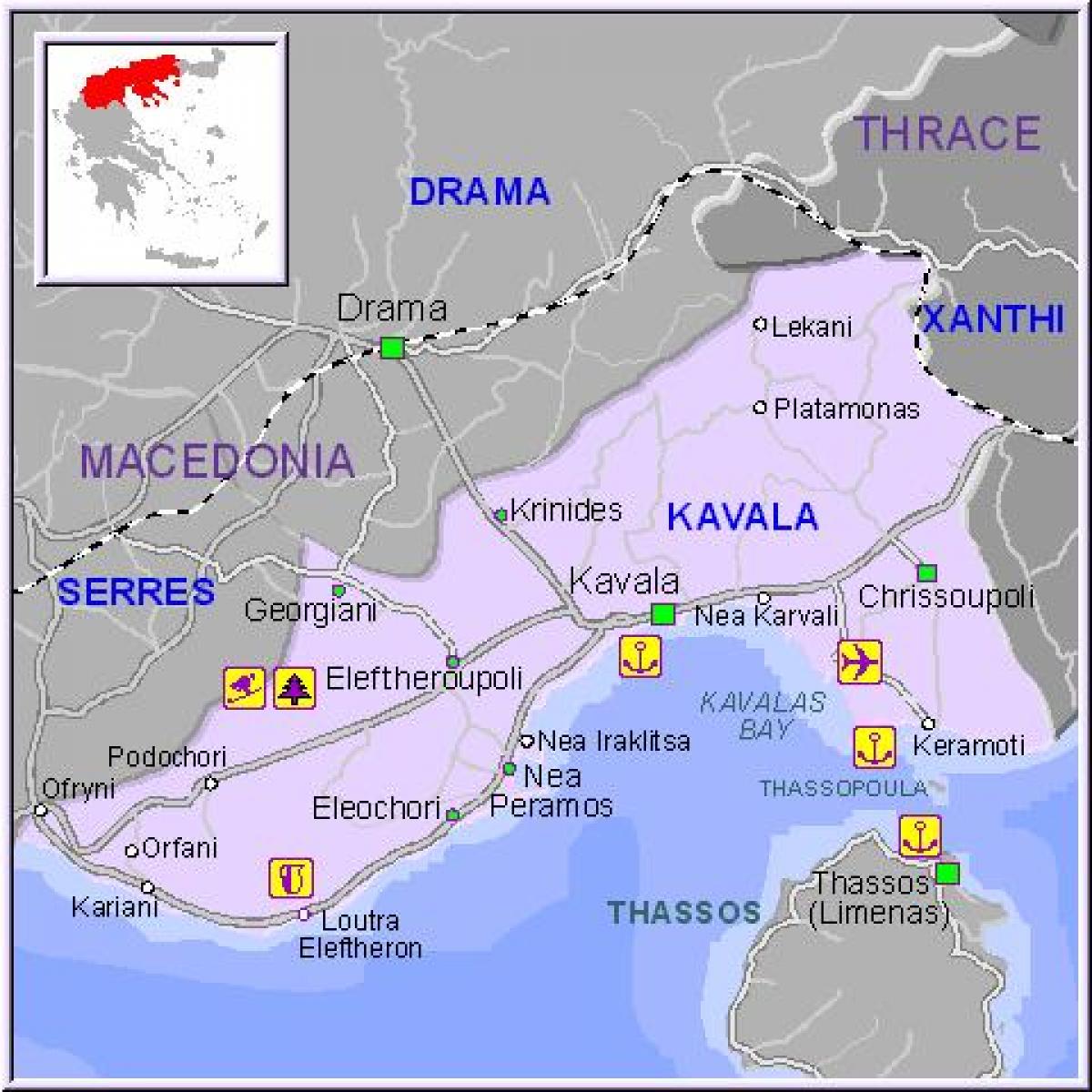 map Kavala Greece