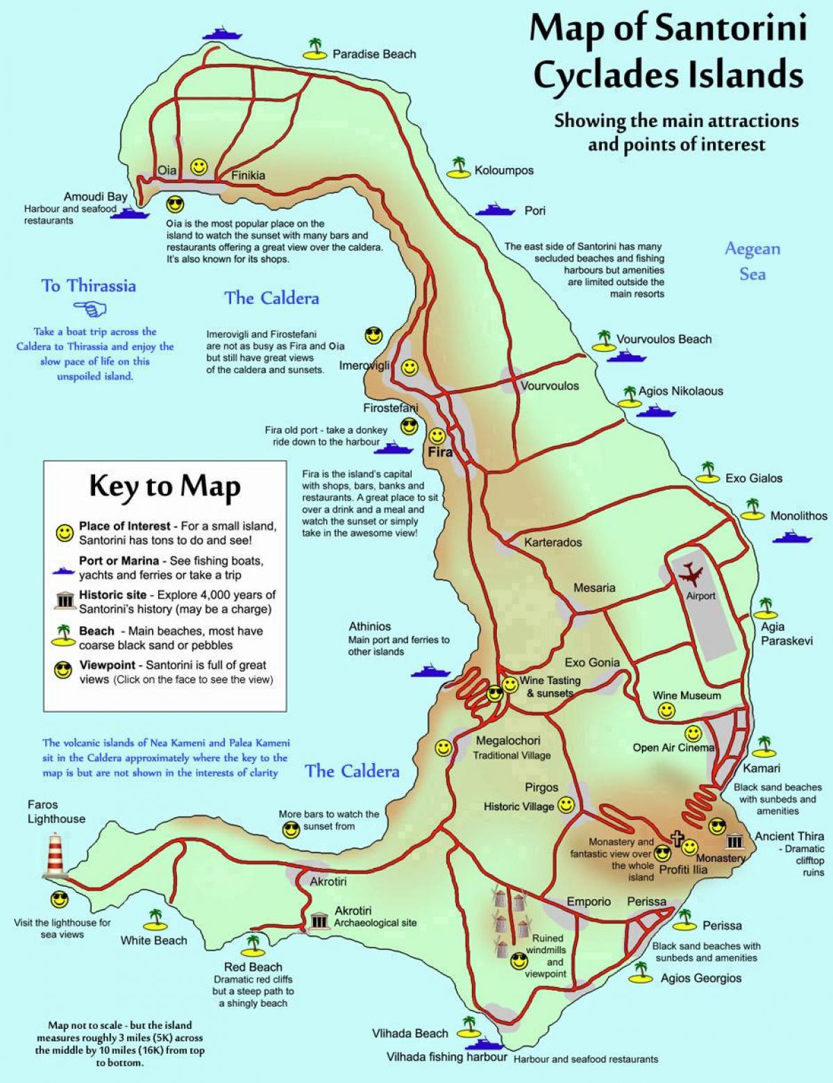 map of Santorini Greece