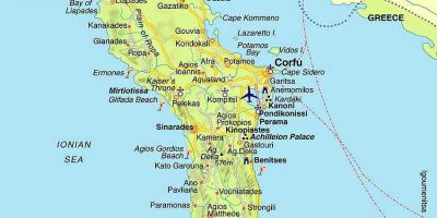Map of Corfu Greece
