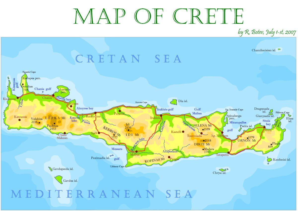 Map Of Crete Greece Beaches Map Of Crete Greece Beaches