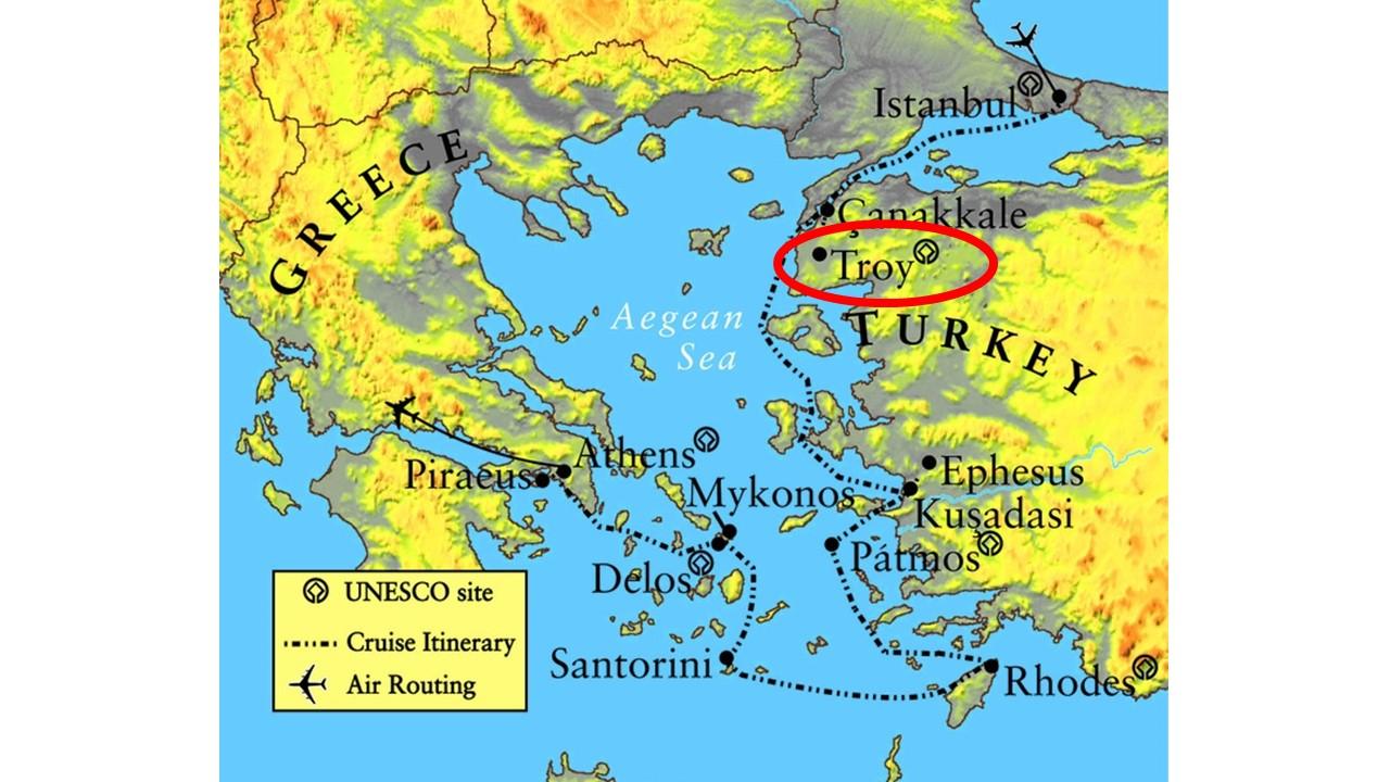 Troy Greece map - Map of Greece Troy (Southern Europe - Europe)