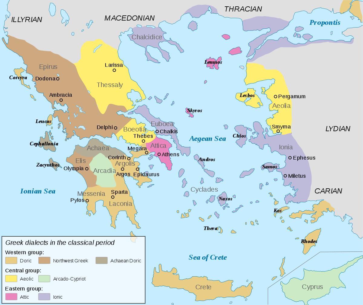Ancient Greece Map Ionia 