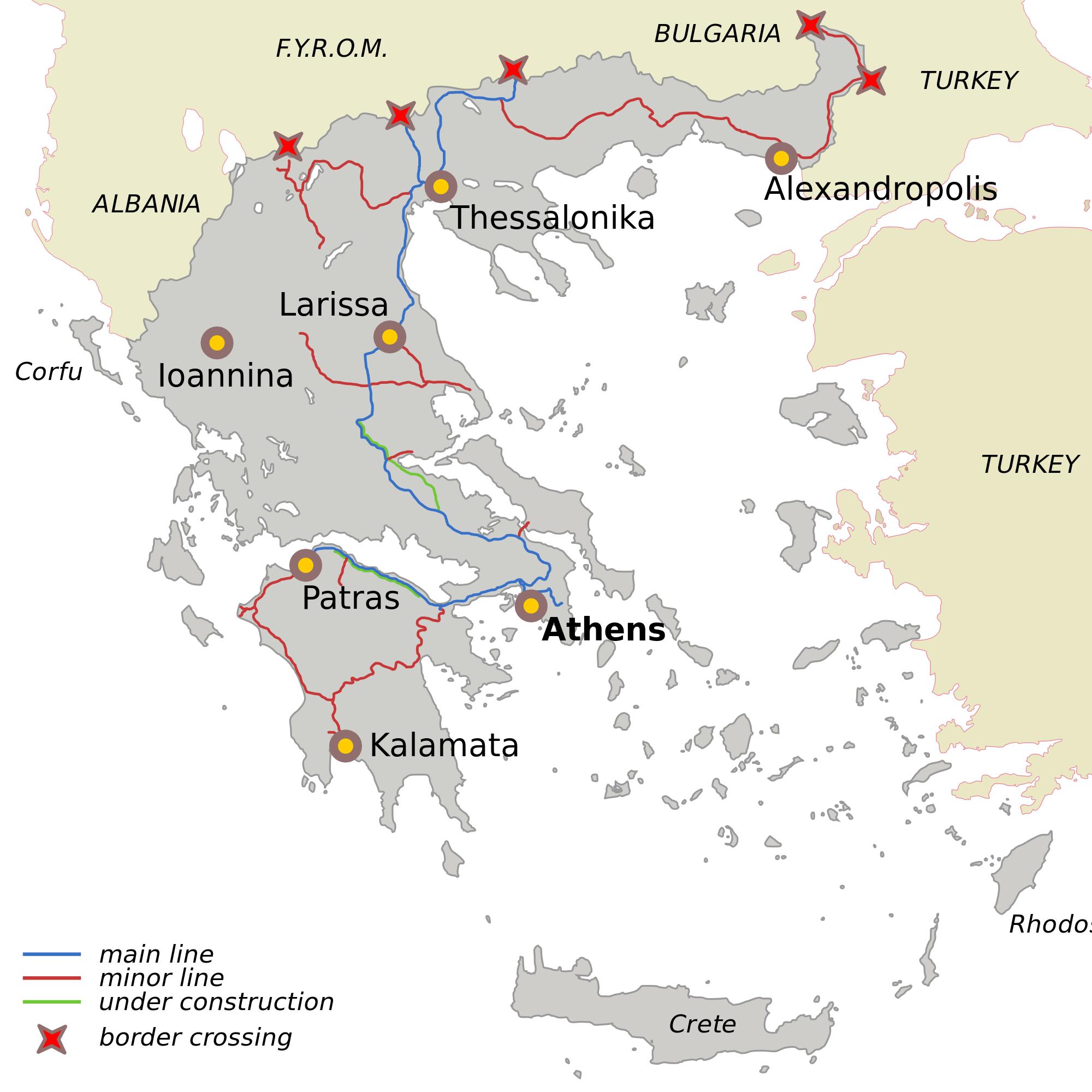 Greece Railway Map 