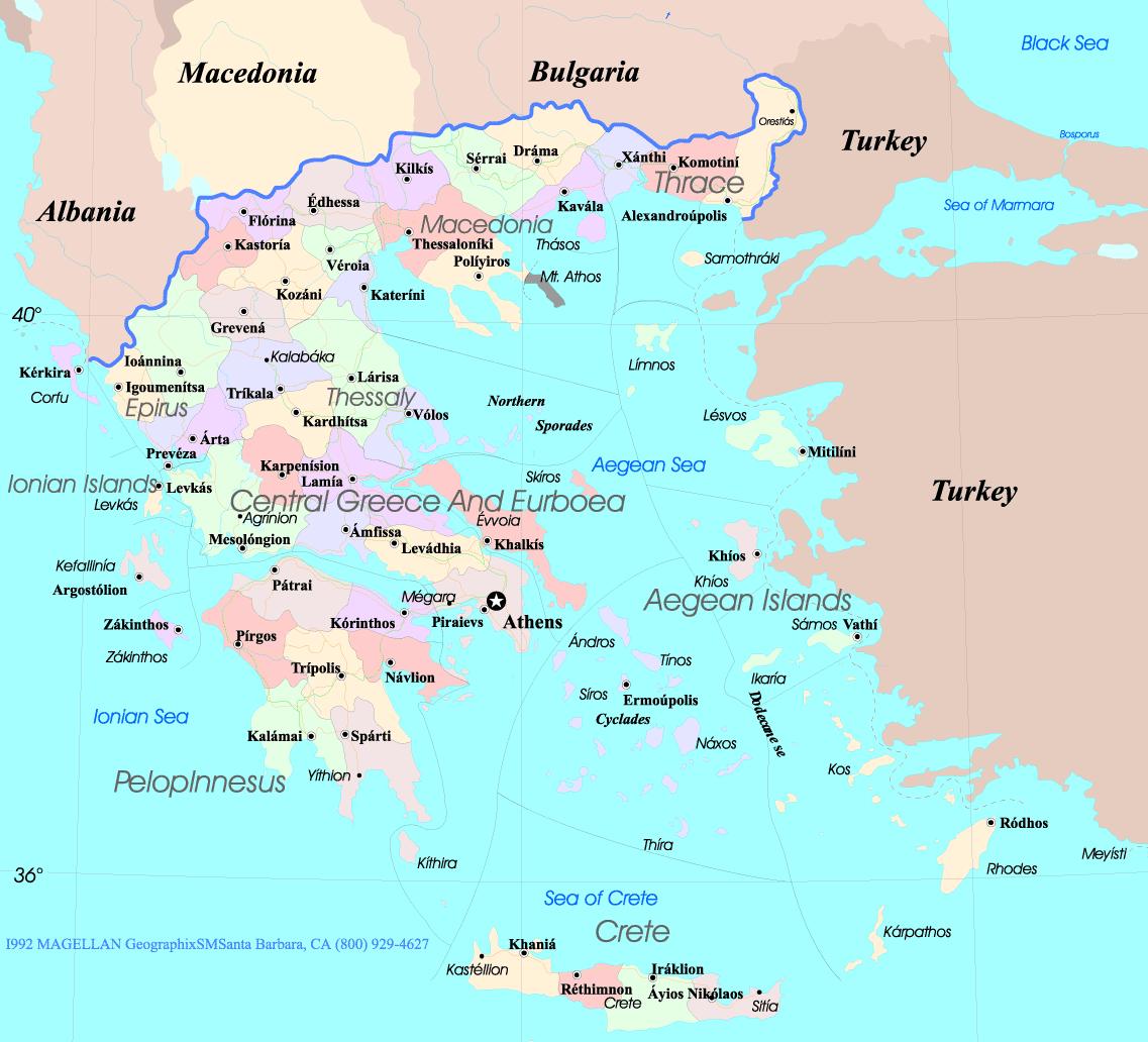Map Of Greece And Islands 
