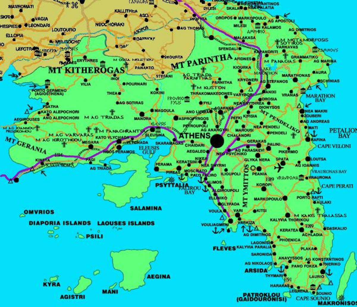 Attiki Greece map