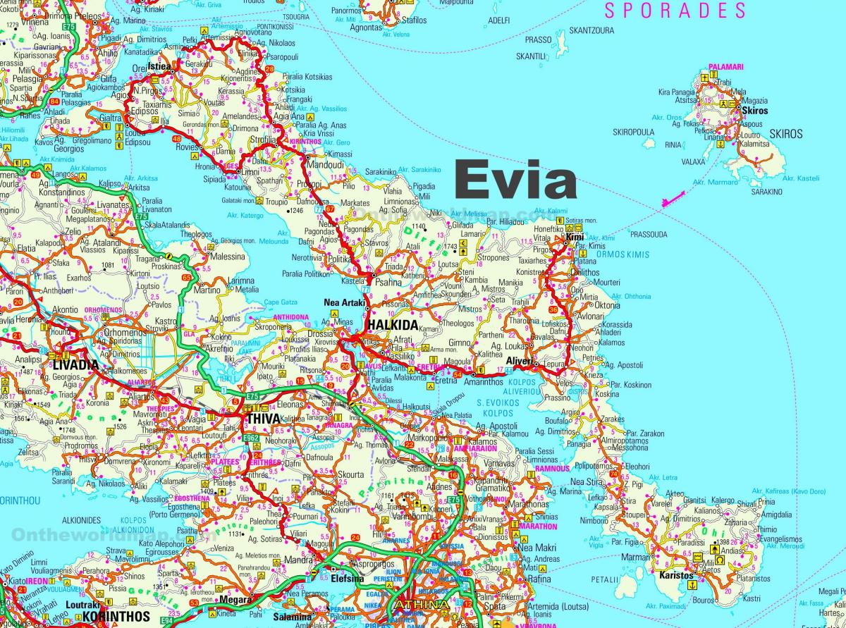 map Evia Greece