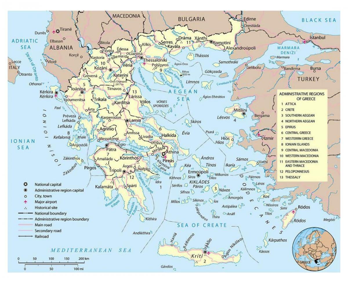map of Greece airports