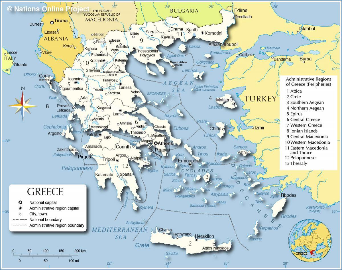 map of Greece and surrounding countries