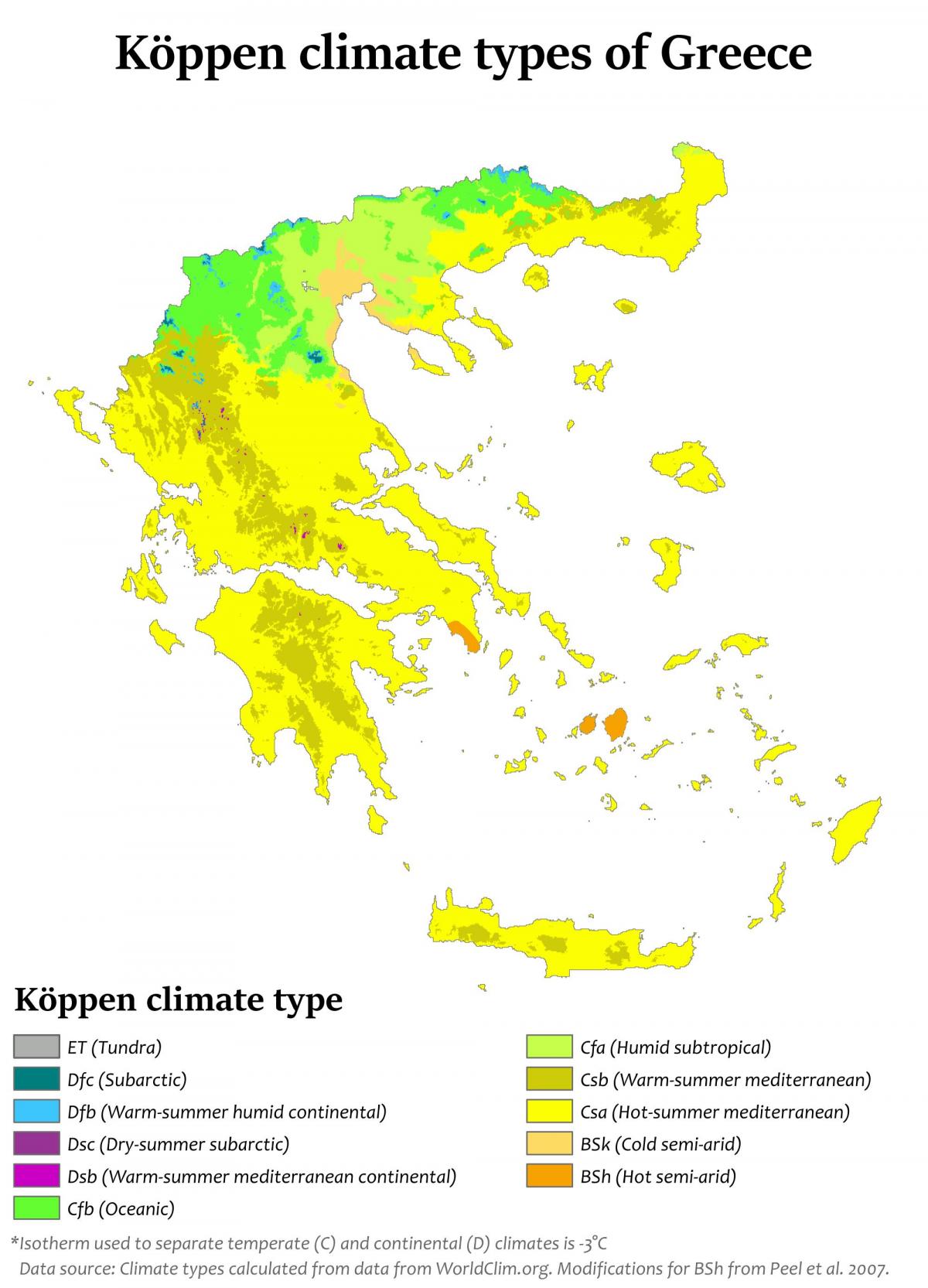 climate map of Greece