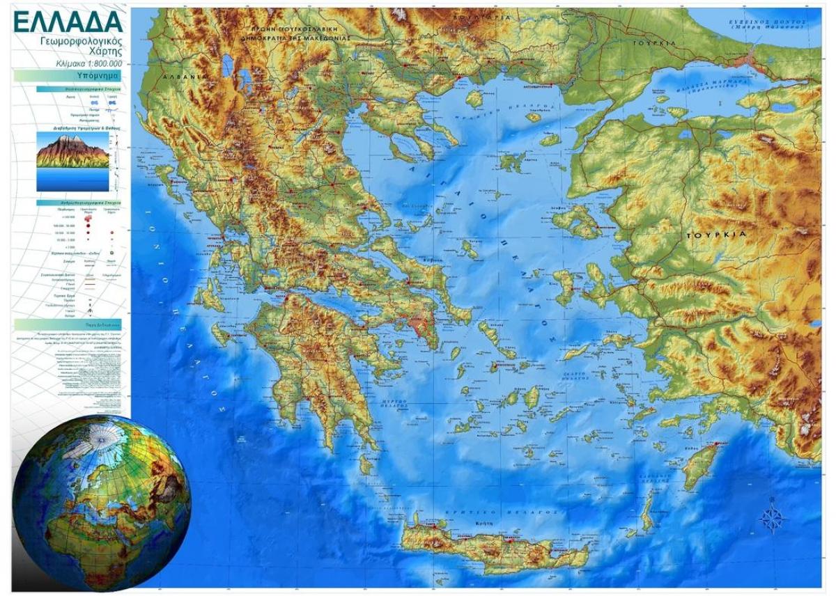 elevation map of Greece