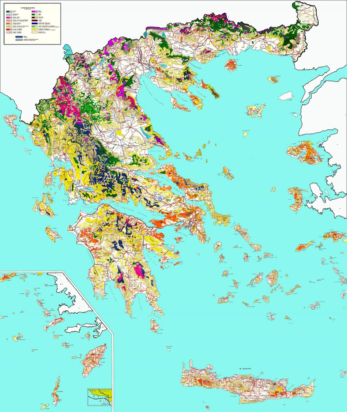 Hellas forests map