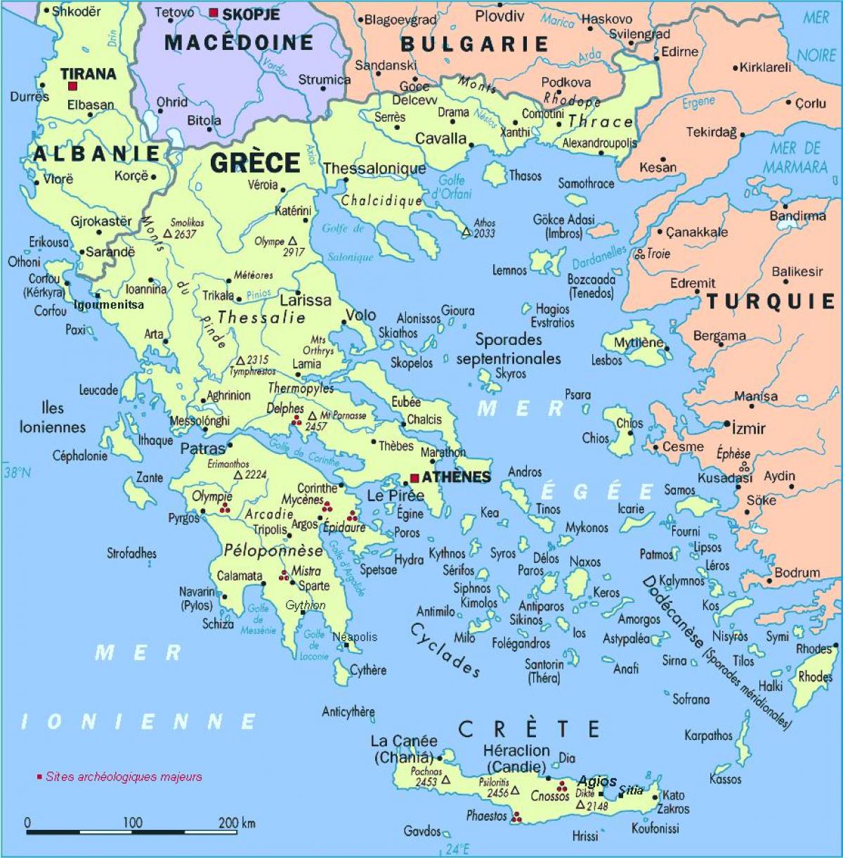 map of Greece and surrounding area