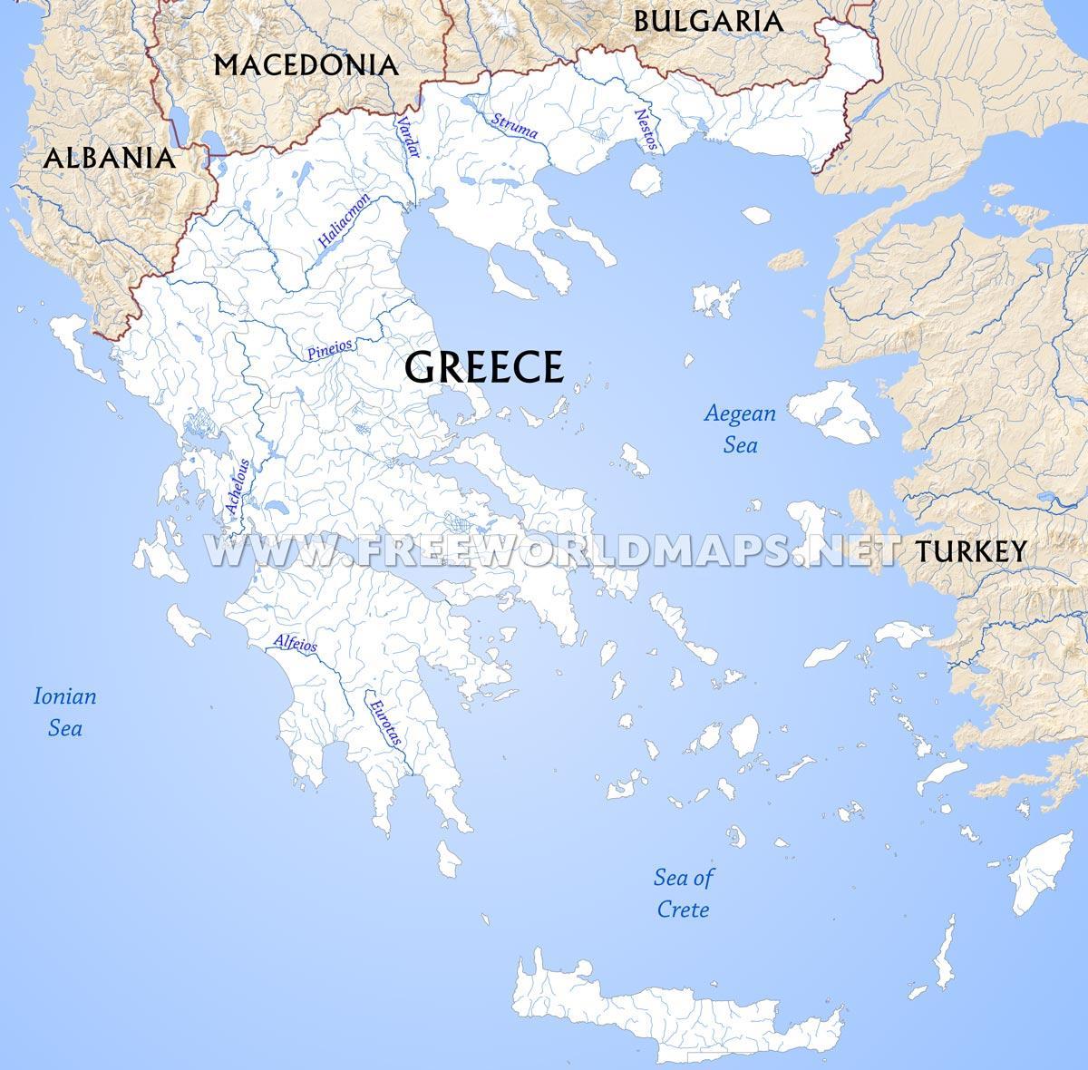 rivers in Greece map