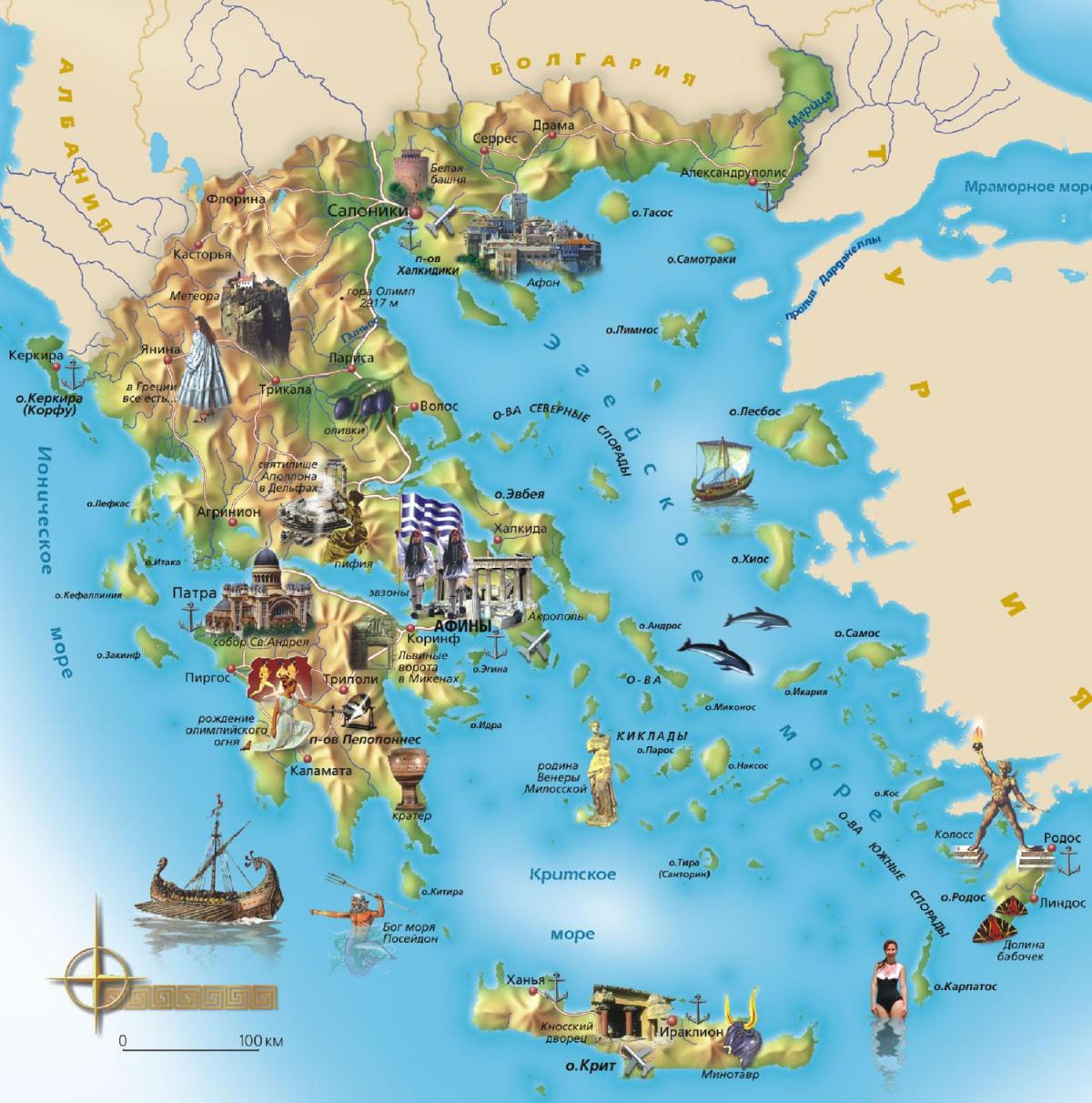 tourist map of Greece