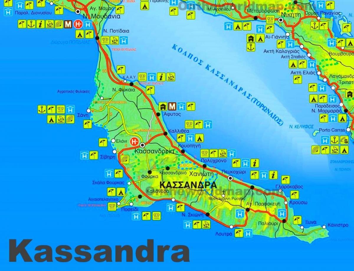 map of kassandra Greece