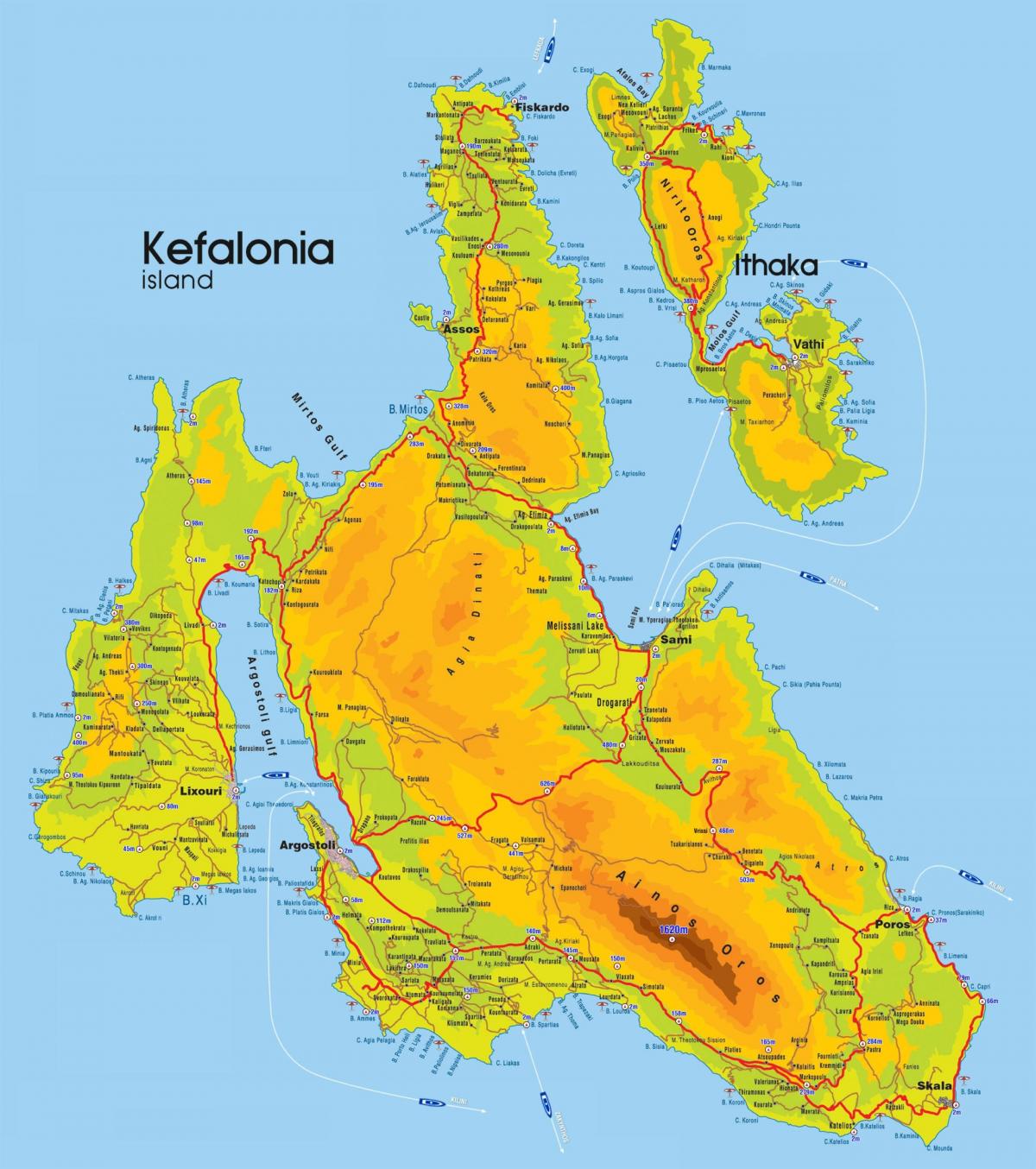 map Kefalonia Greece