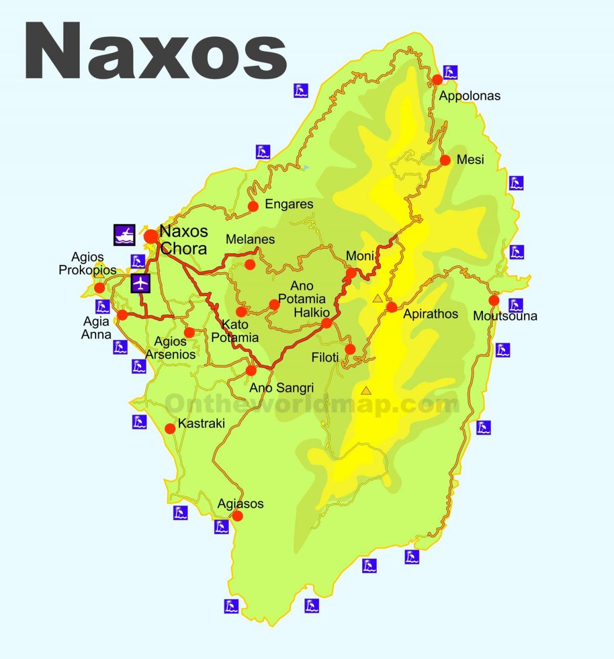 map Naxos Greece