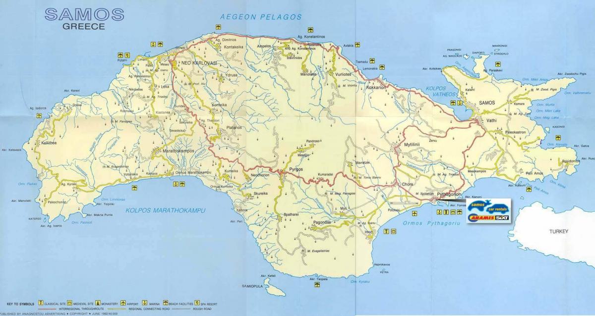 map Samos Greece