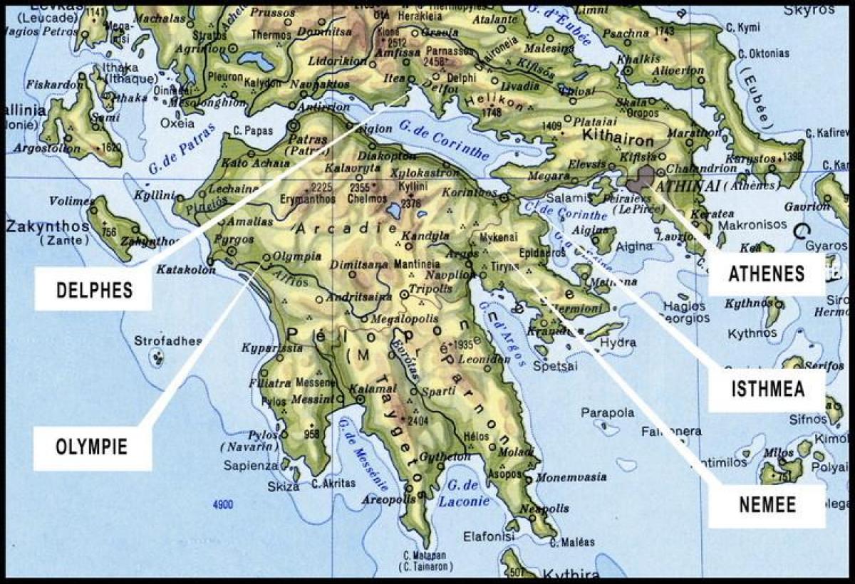 map of southern Greece