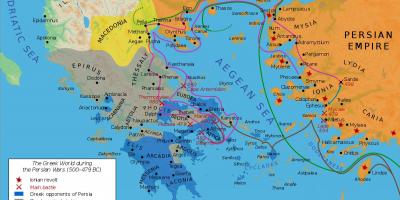 Map of ancient Greece and Persia