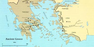 Ancient Greece on a world map