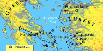 Greece and Troy map - Map of Troy and Greece (Southern Europe - Europe)