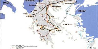Trains in Greece map