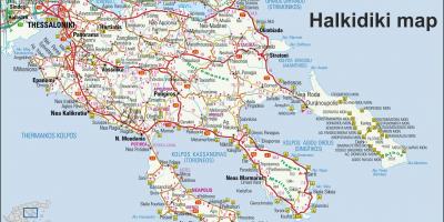 Map of Greece Halkidiki