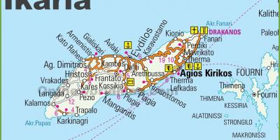 Map of Ikaria Greece