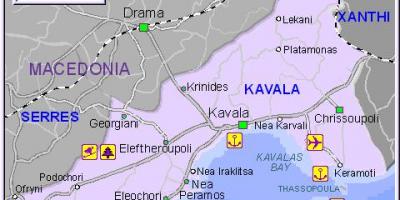 Map Kavala Greece