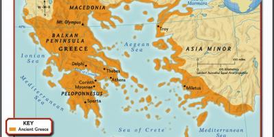 Ancient map of Greece