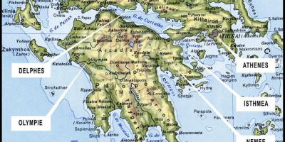 Map of southern Greece